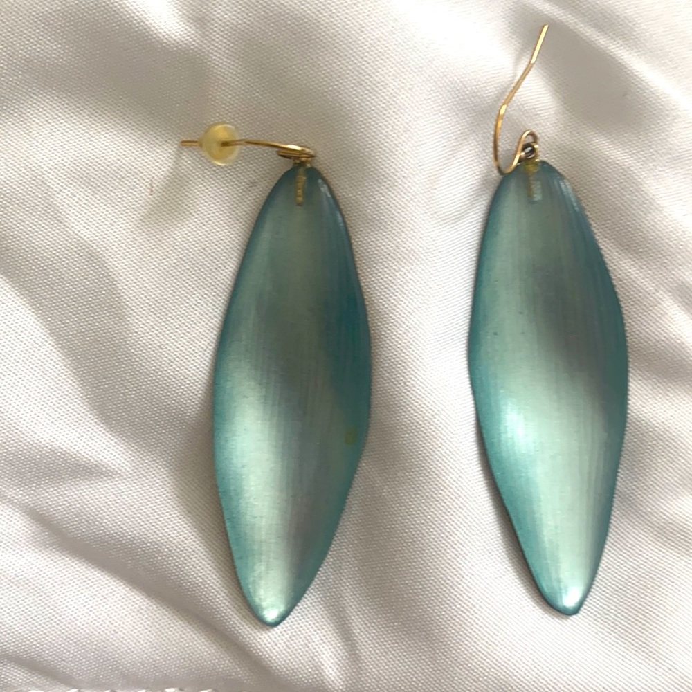 Alexis bittar ice blue leaf earrings